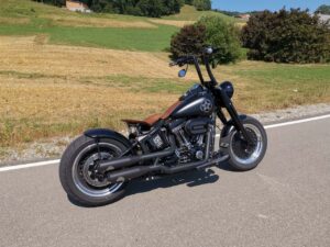 Harley-Davidson FatBoy S Lenkerumbau mit 1.5" Burleigh