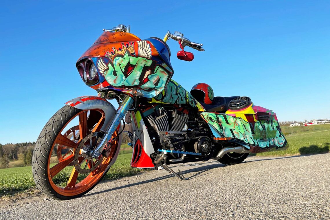 Harley Bagger Custom Paint Airbrush BigWheel OpenBelt